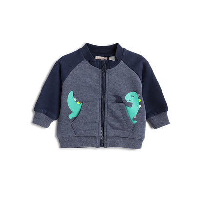 Boys Blue Animal Printed Cardigan