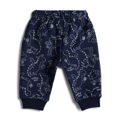 Boys Blue Animal Printed Joggers