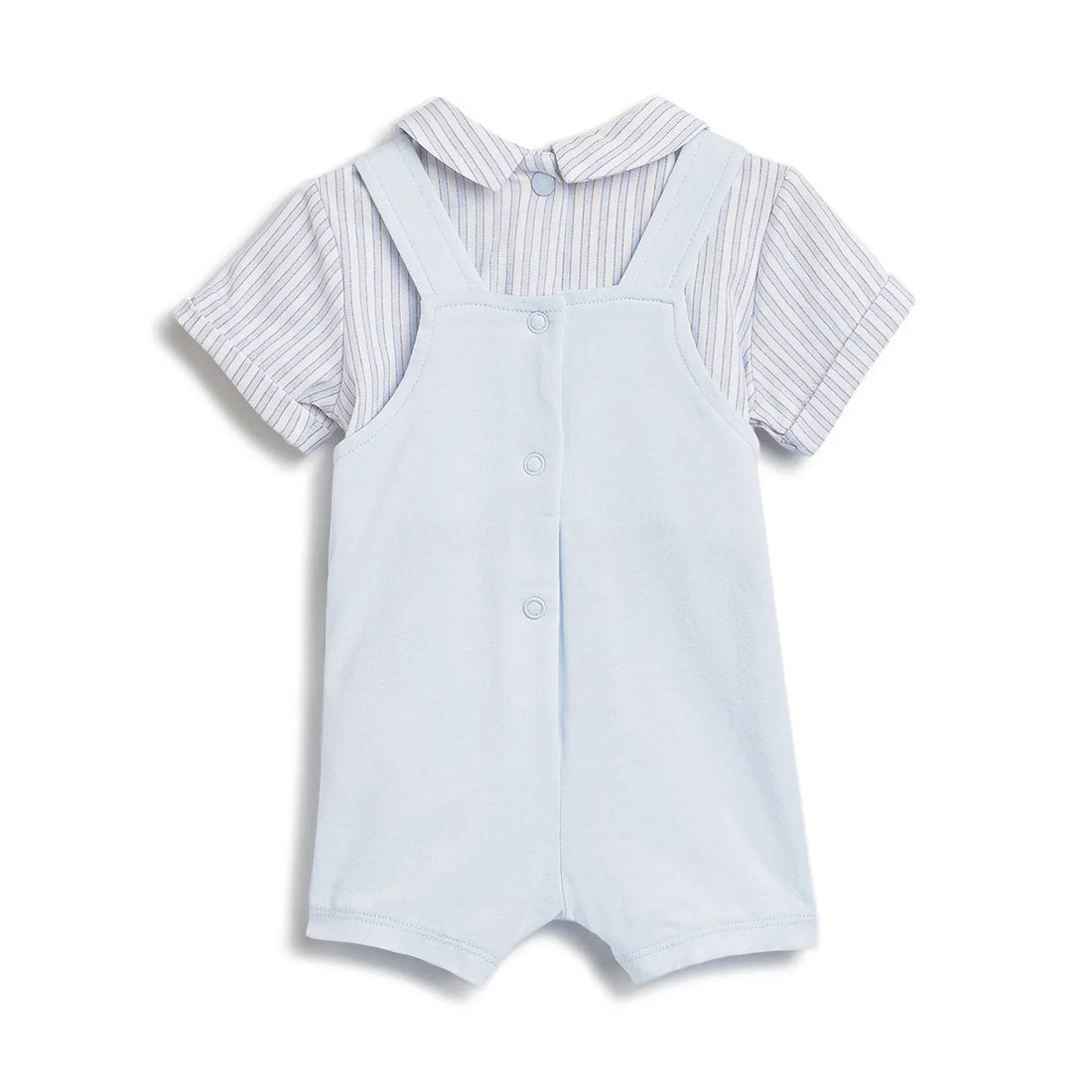 Boys Blue Applique Short Sleeve Romper