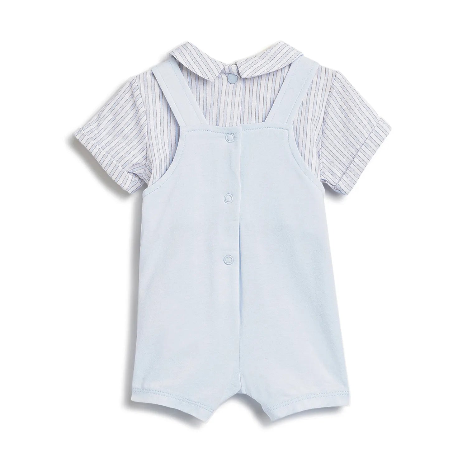 Boys Blue Applique Short Sleeve Romper