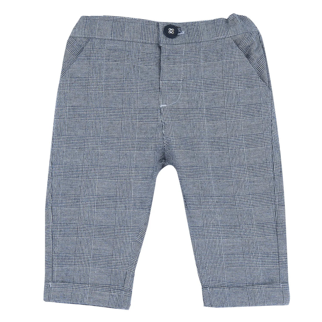 Boys Blue Checked Cotton Trouser