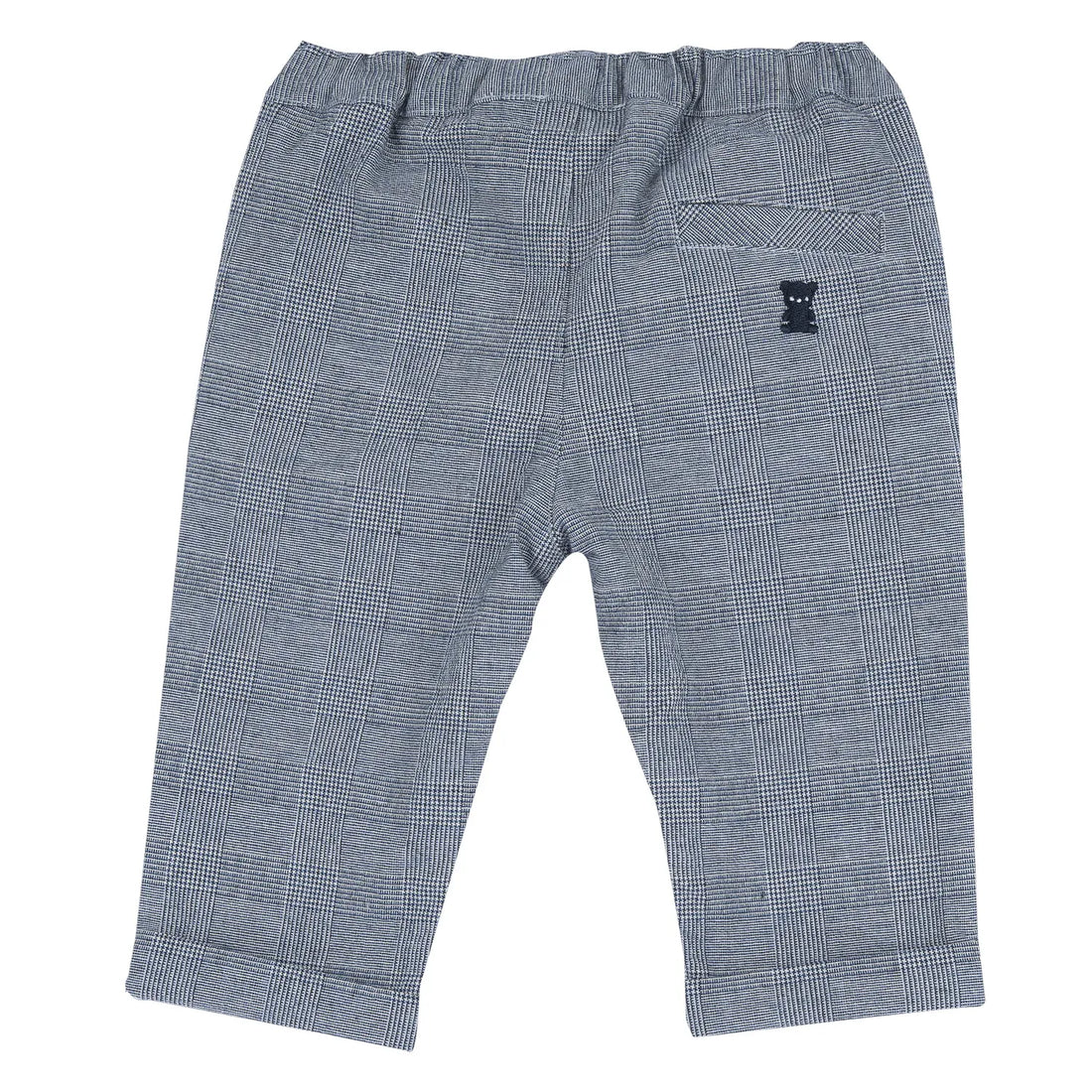 Boys Blue Checked Cotton Trouser