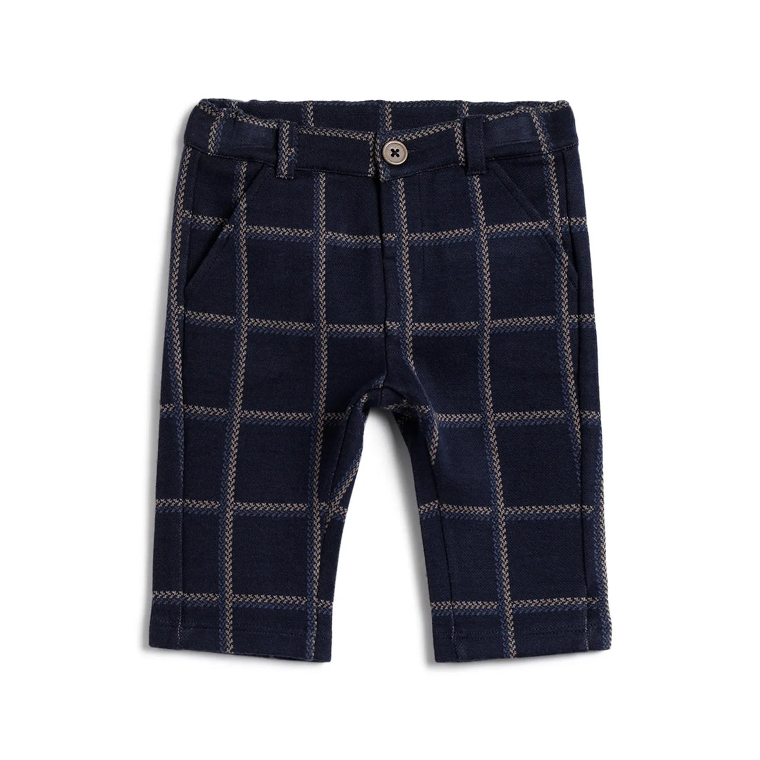 Boys Blue Checked Trousers