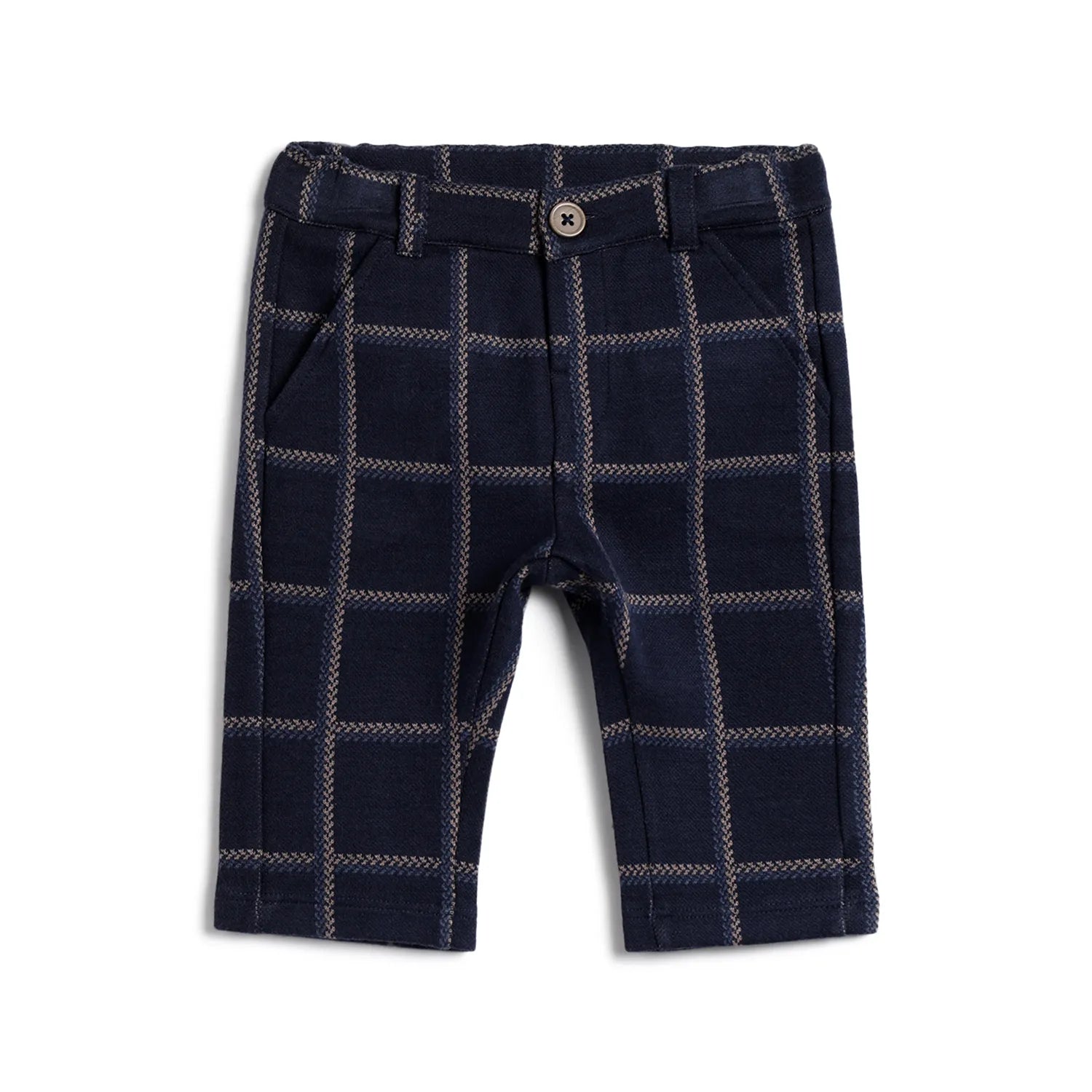 Boys Blue Checked Trousers