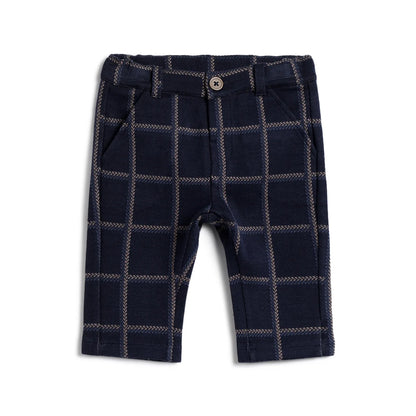 Boys Blue Checked Trousers