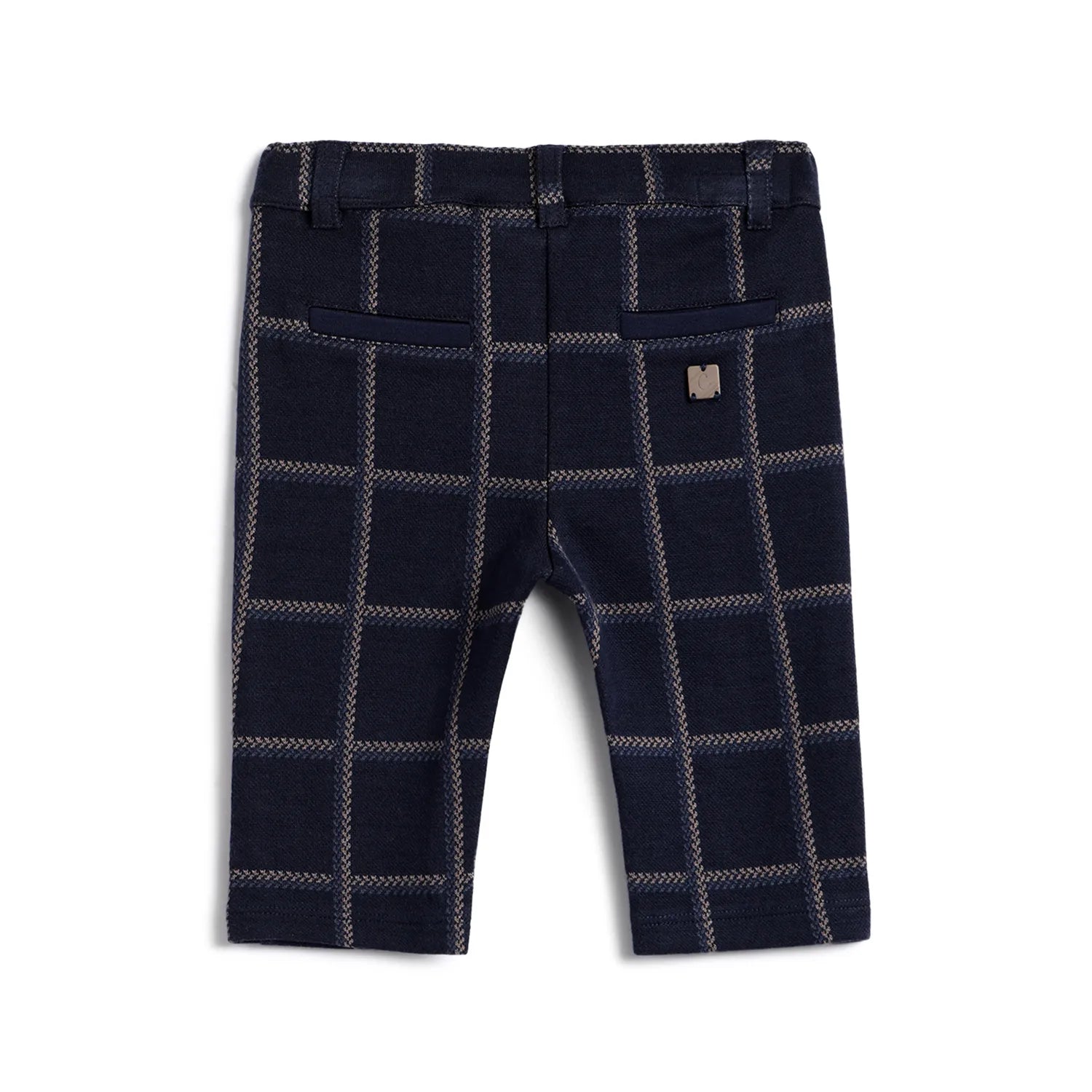 Boys Blue Checked Trousers