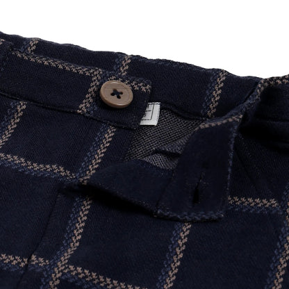 Boys Blue Checked Trousers