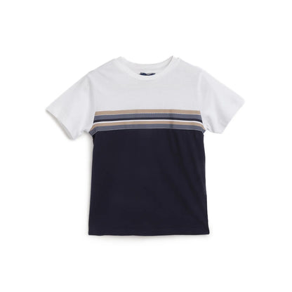 Boys Blue Colourblocked T-Shirt