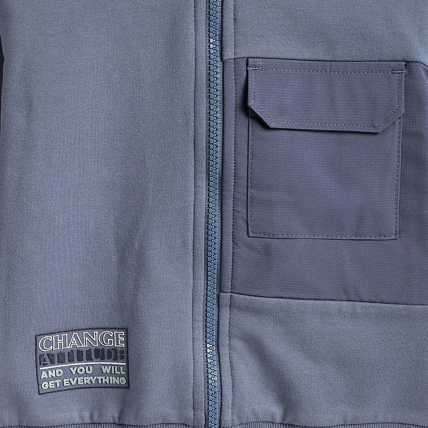 Boys Blue Cotton Hooded Cardigan