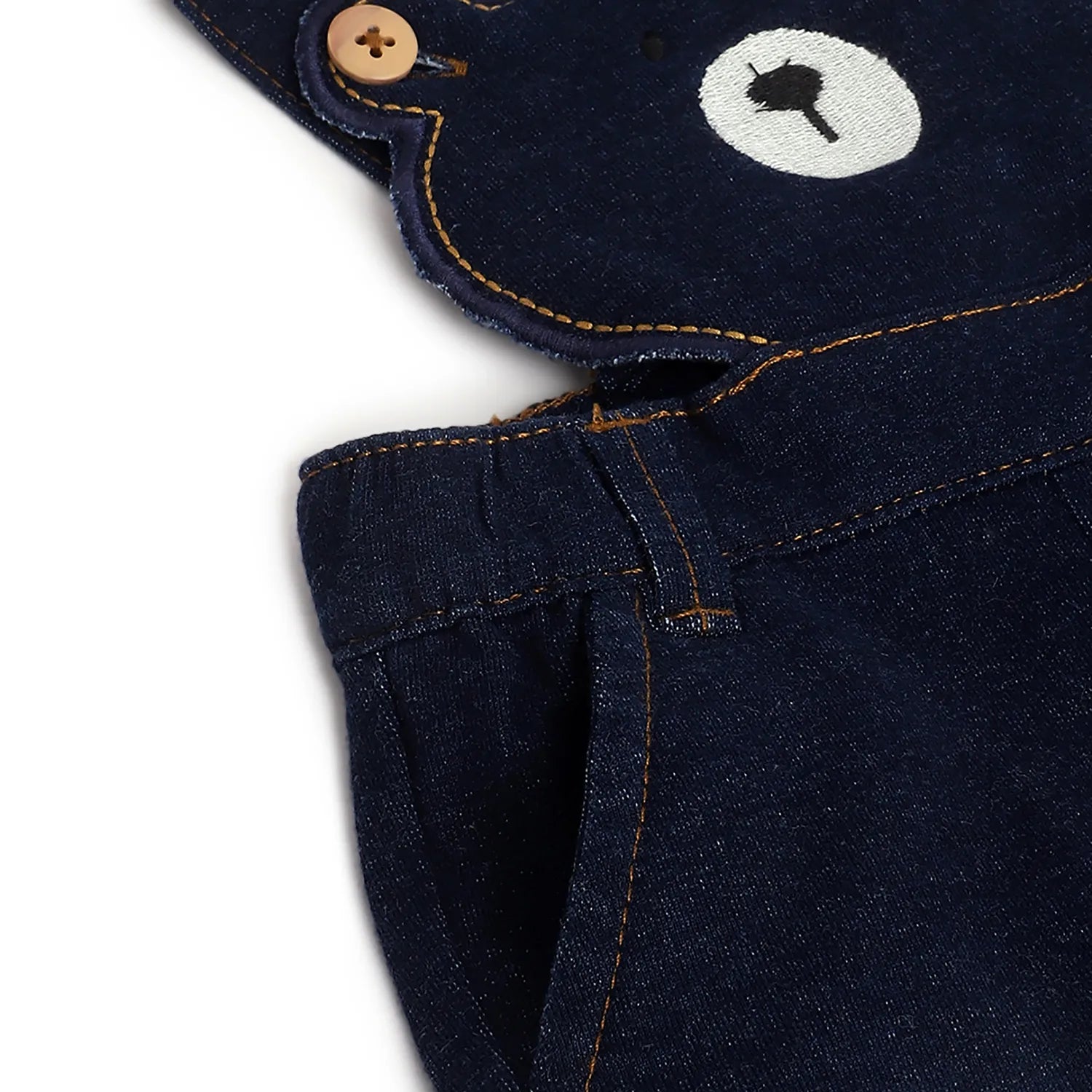 Boys Blue Embroidered Dungaree