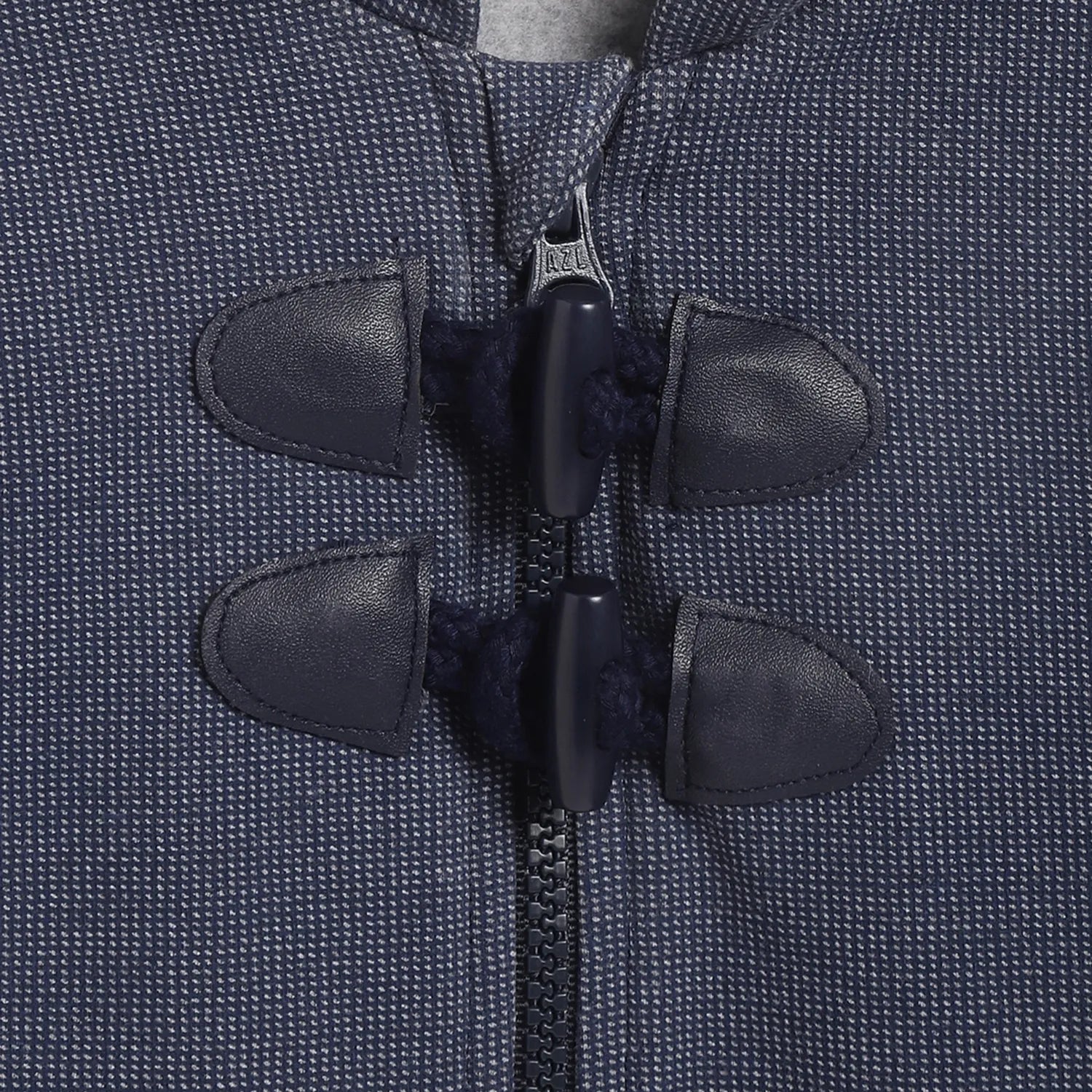 Boys Blue Embroidered Open Front Jacket