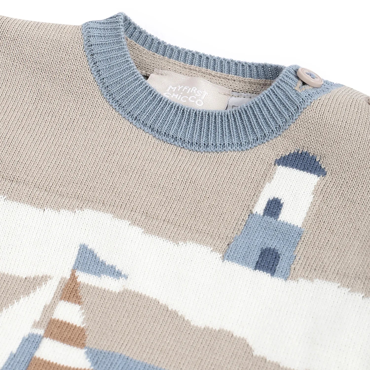 Boys Blue Embroidered Pullover