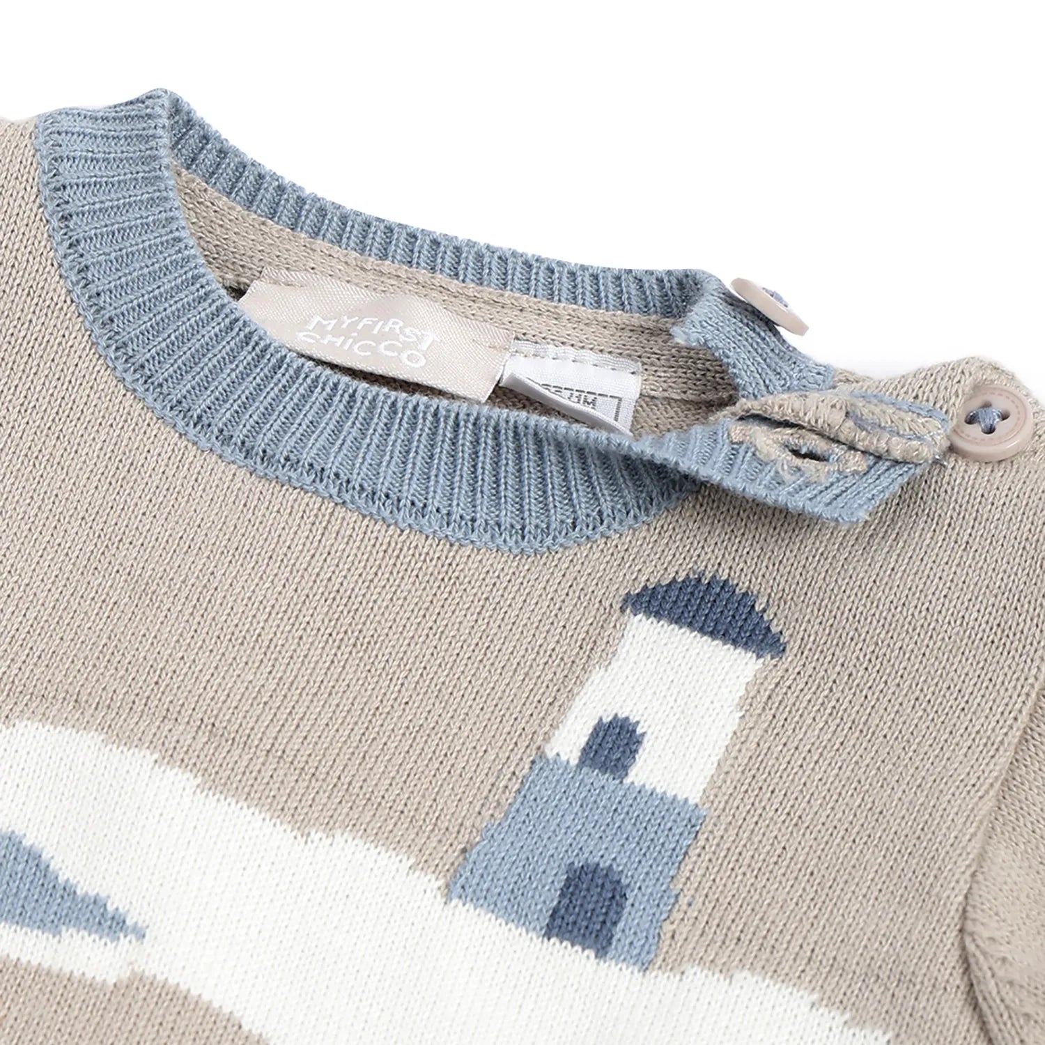 Boys Blue Embroidered Pullover