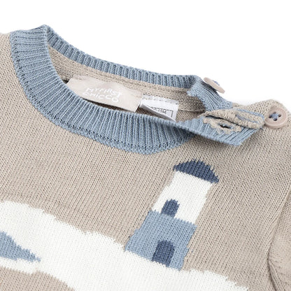 Boys Blue Embroidered Pullover