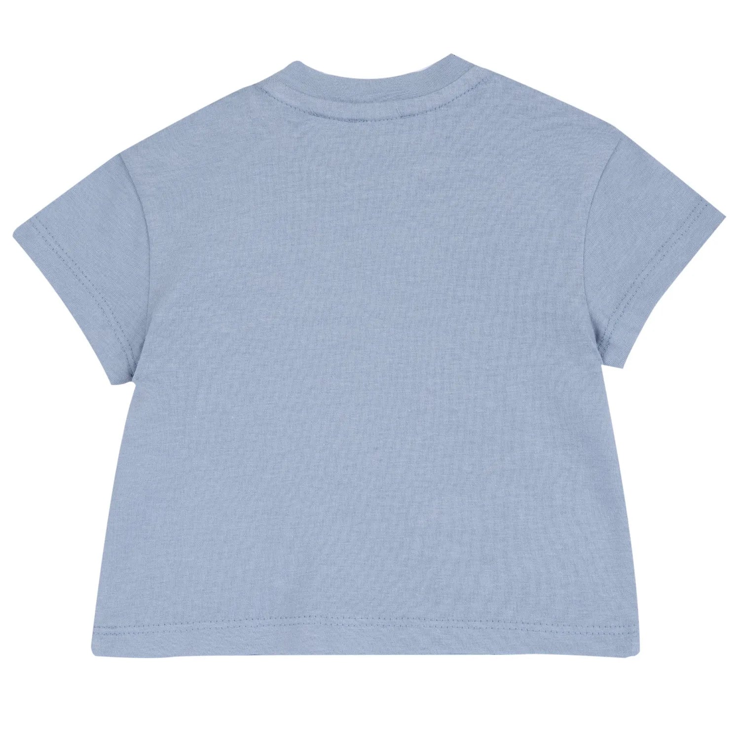 Boys Blue Embroidered Round Neck T-shirt