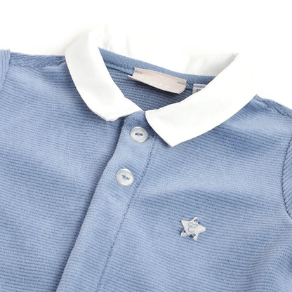Boys Blue Front Opening Babysuit