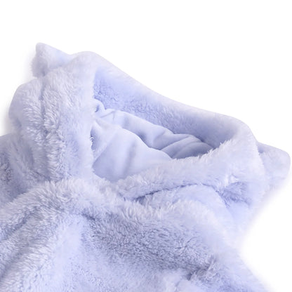 Boys Blue Hooded Front Opening Babysuit