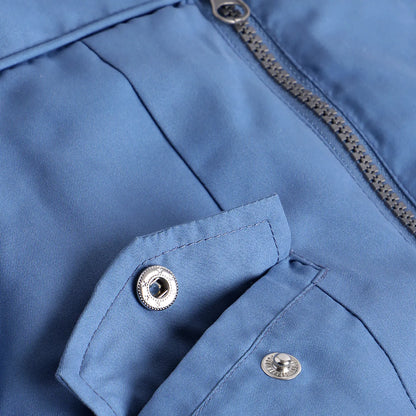 Boys Blue Hooded Open Front Jacket