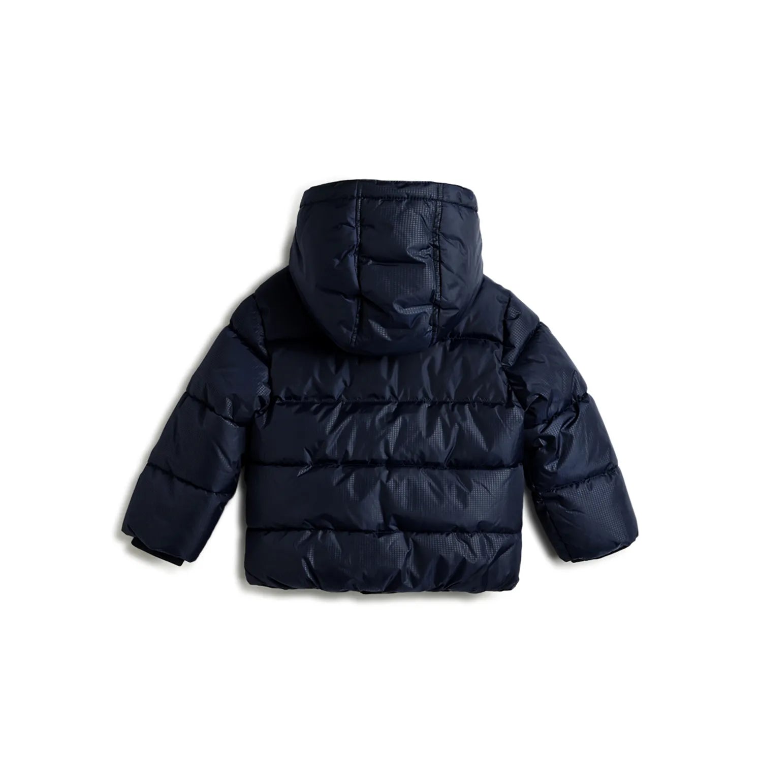 Boys Blue Hooded Solid Jacket