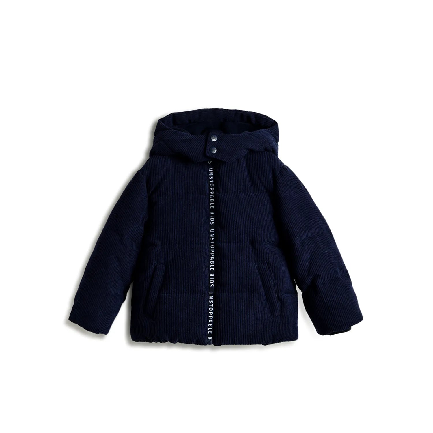 Boys Blue Padded Hooded Jacket