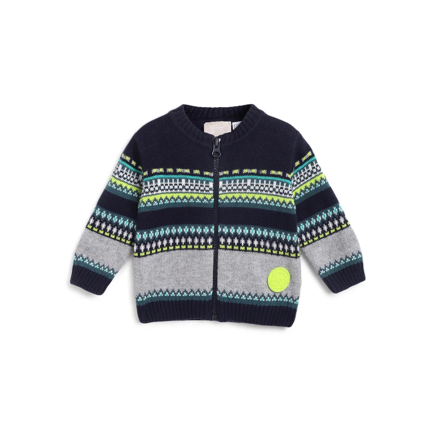 Boys Blue Printed Cardigan