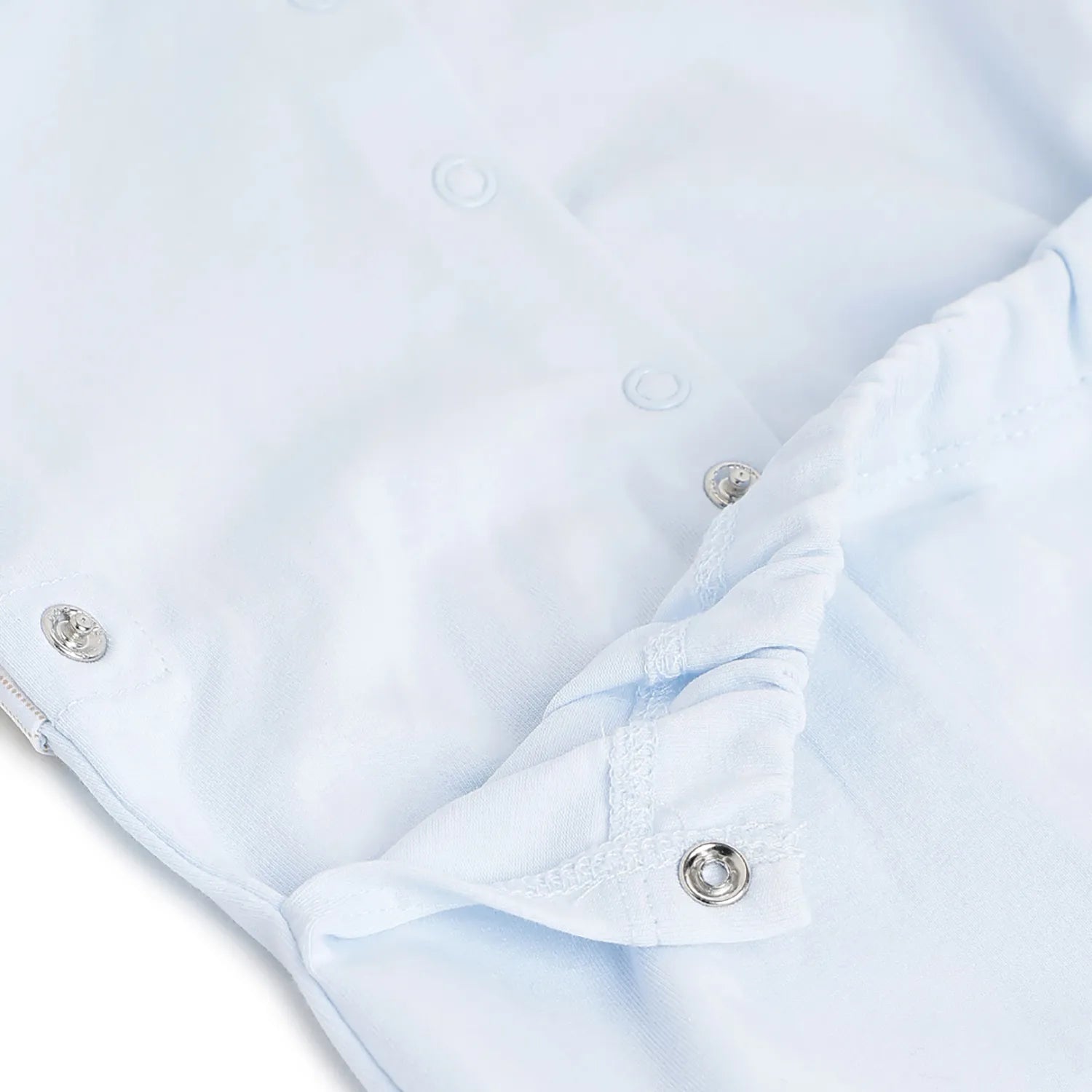 Boys Blue Printed Nappy Opening Babysuit