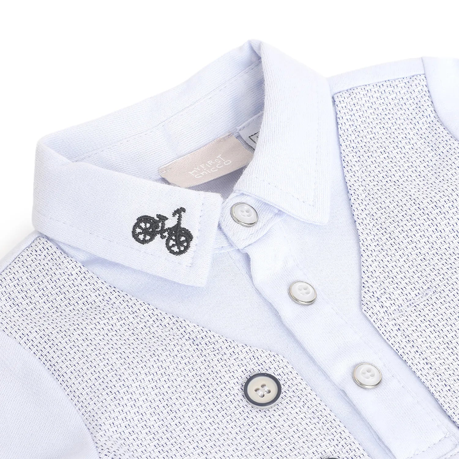 Boys Blue Printed Polo T-shirt