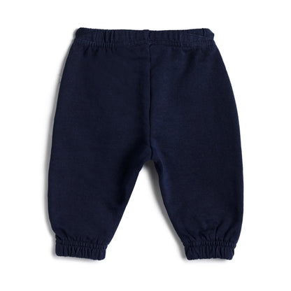 Boys Blue Printed Relaxed Joggers