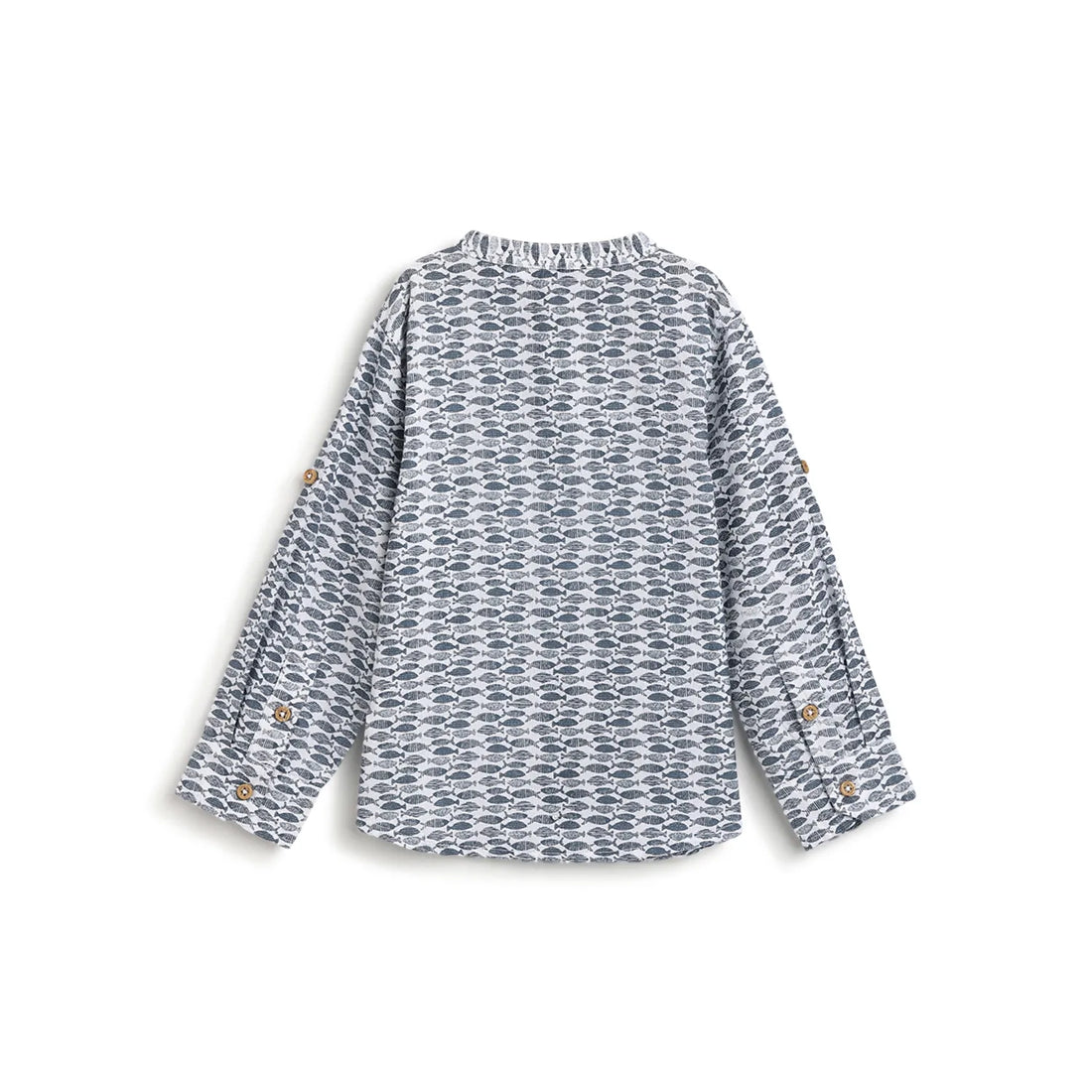Boys Blue Printed Shirt