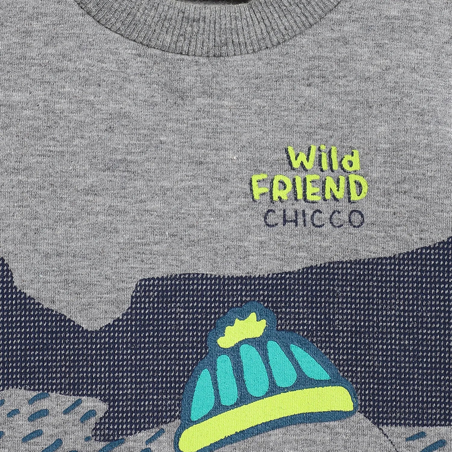 Boys Blue Printed Sweatshirt With Trousers