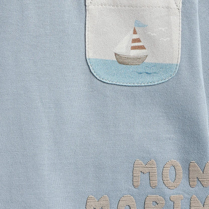 Boys Blue Printed Tshirt with Joggers