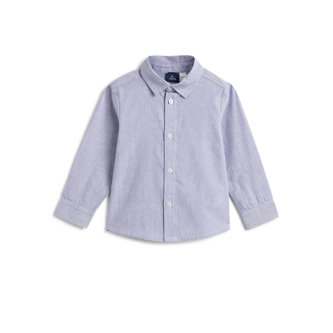 Boys Blue Solid Long Sleeve Shirt