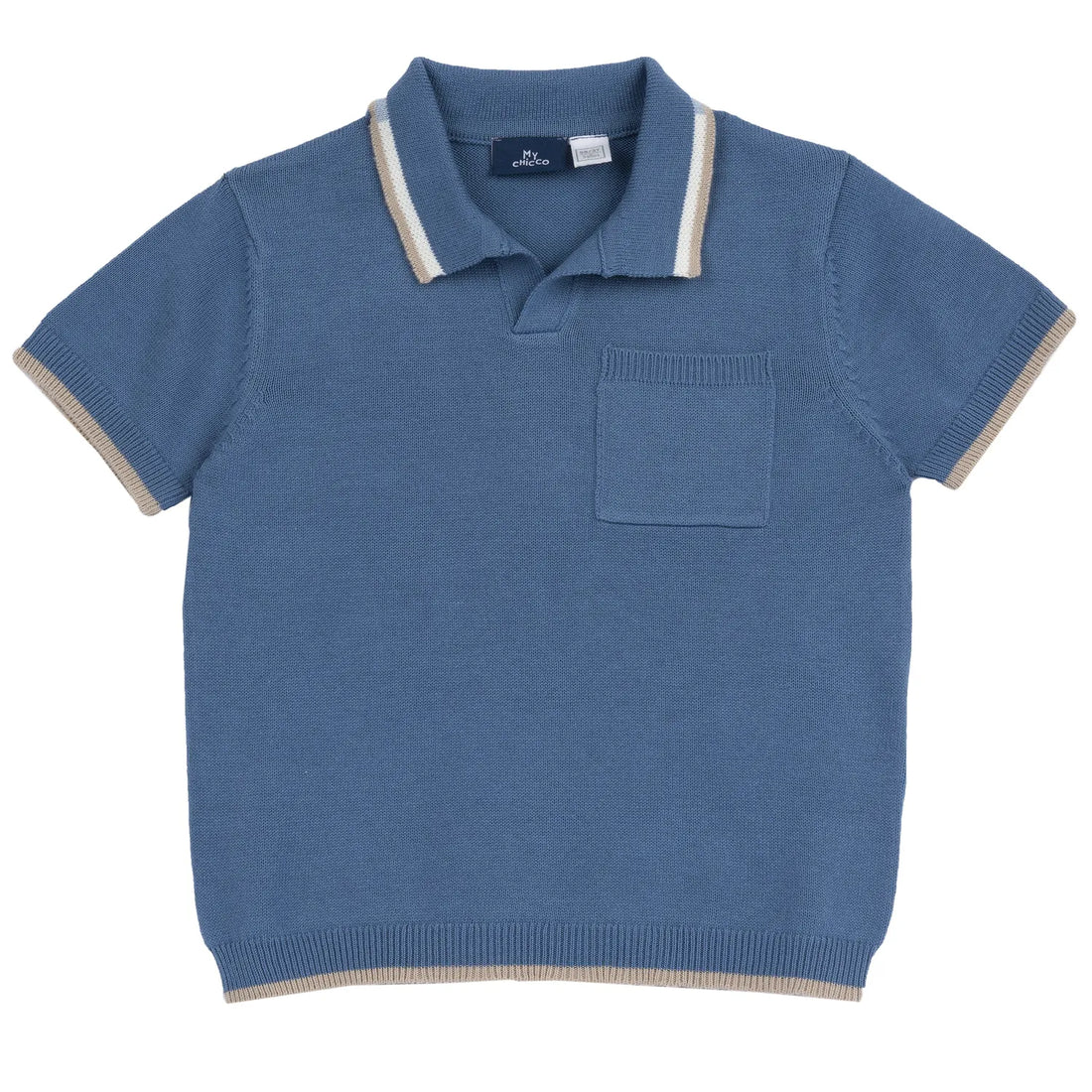 Boys Blue Solid Polo T-shirt