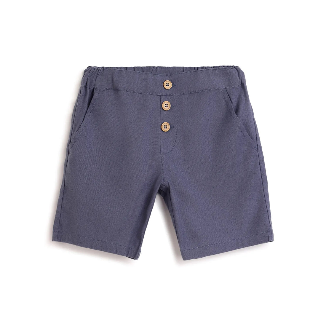 Boys Blue Solid Shorts