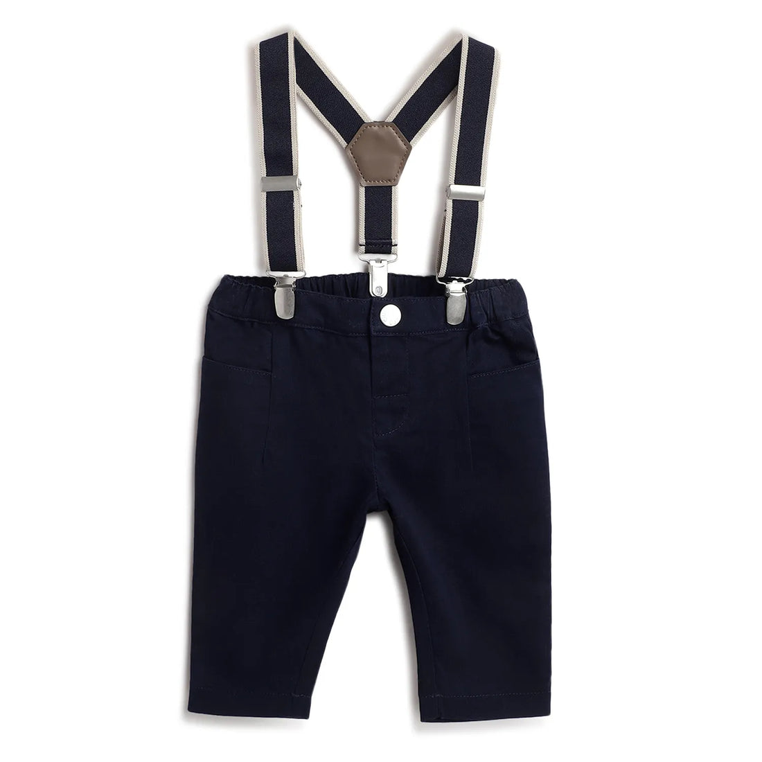 Boys Blue Solid Trousers