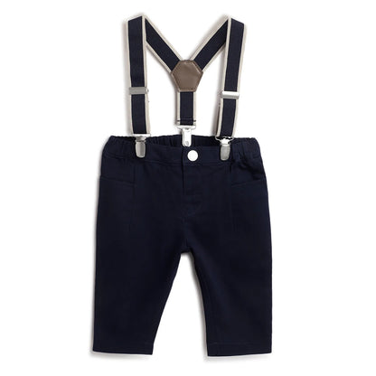 Boys Blue Solid Trousers