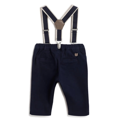 Boys Blue Solid Trousers
