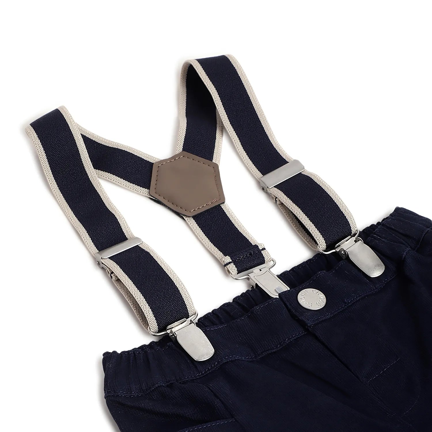 Boys Blue Solid Trousers