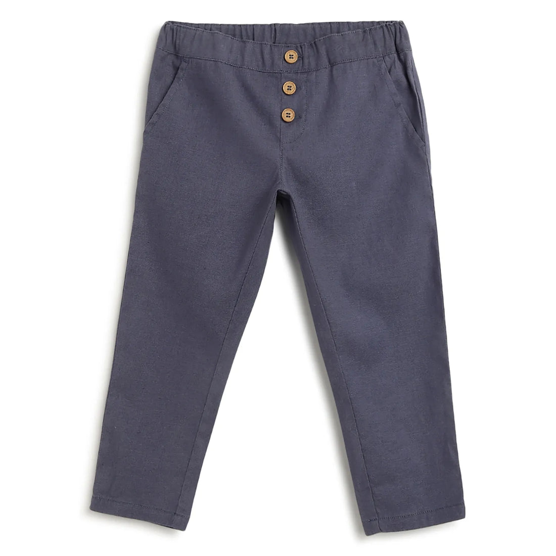 Boys Blue Solid Trousers