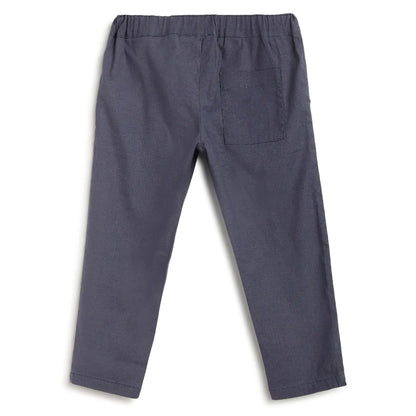 Boys Blue Solid Trousers