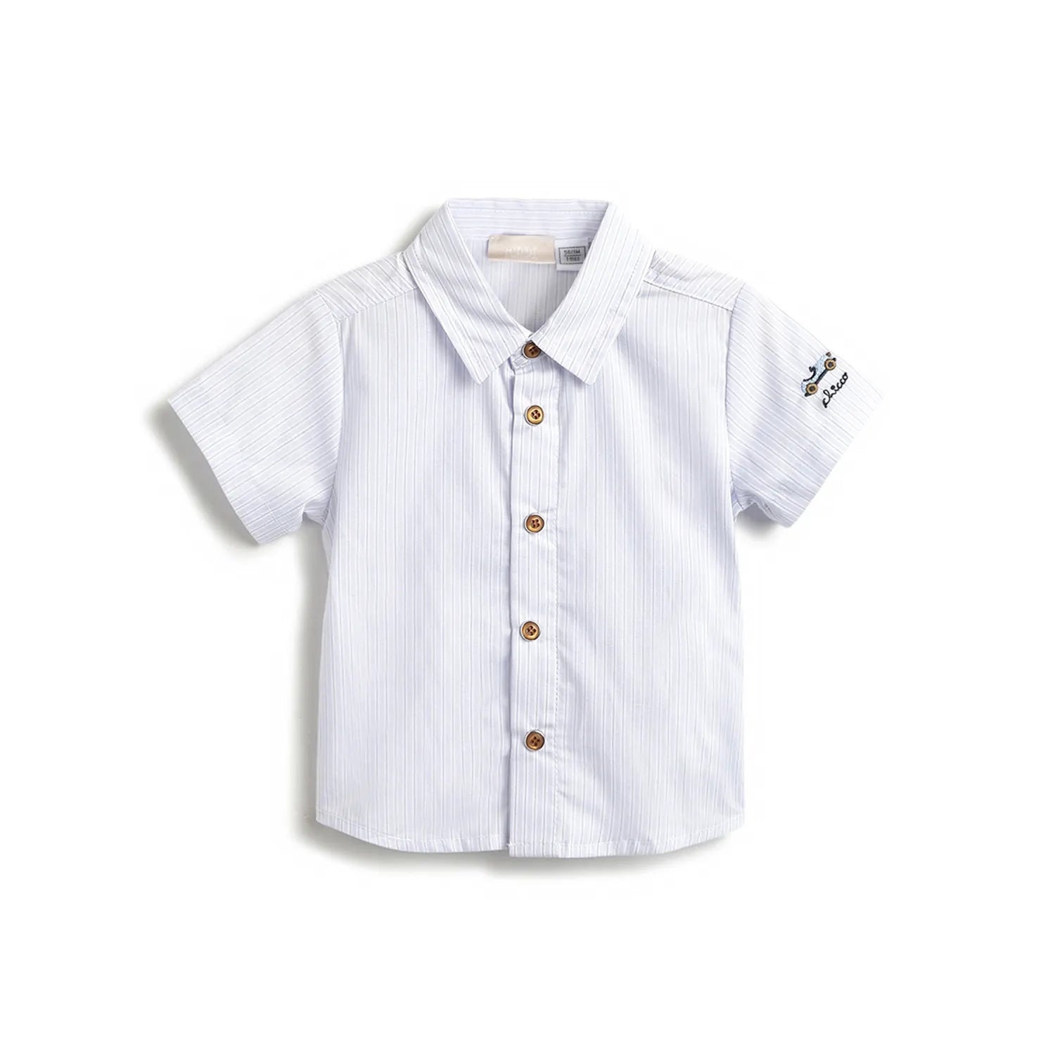 Boys Blue Striped Shirt With Shorts