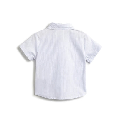 Boys Blue Striped Shirt With Shorts