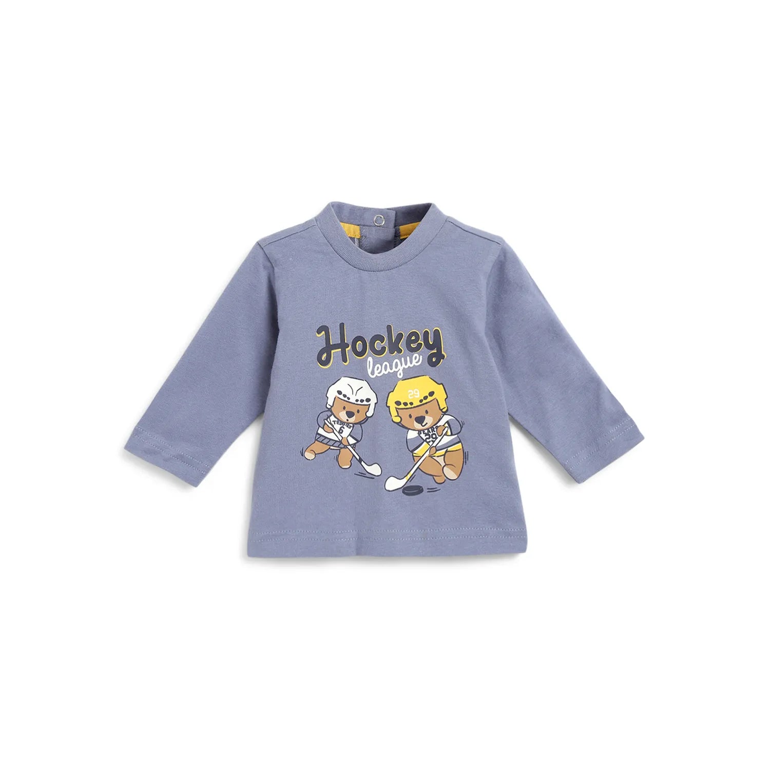 Boys Blue Typography Printed Round Neck T-shirt