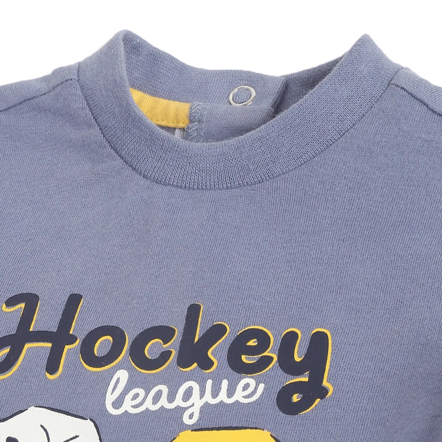 Boys Blue Typography Printed Round Neck T-shirt