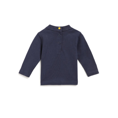 Boys Blue Typography Printed Round Neck T-shirt