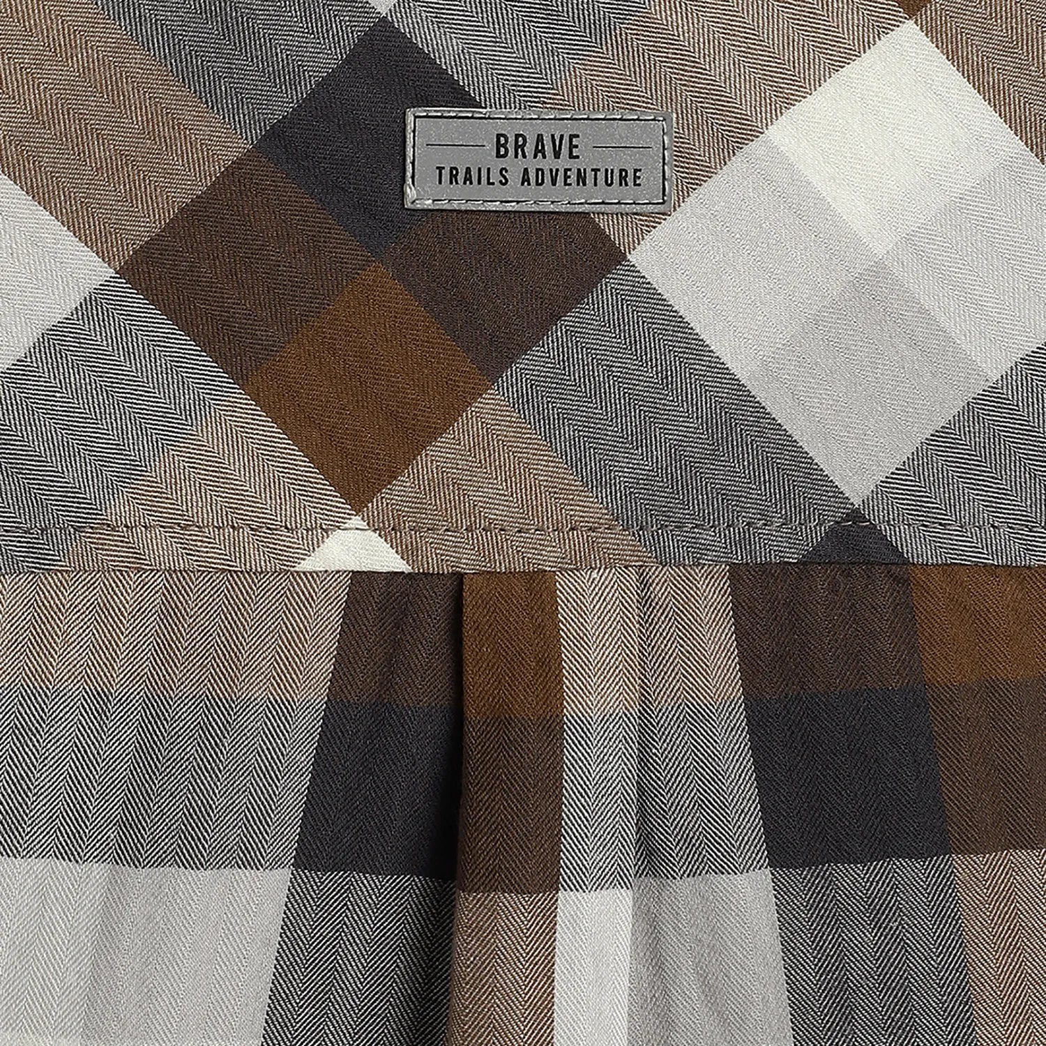 Boys Brown Checked Casual Shirt