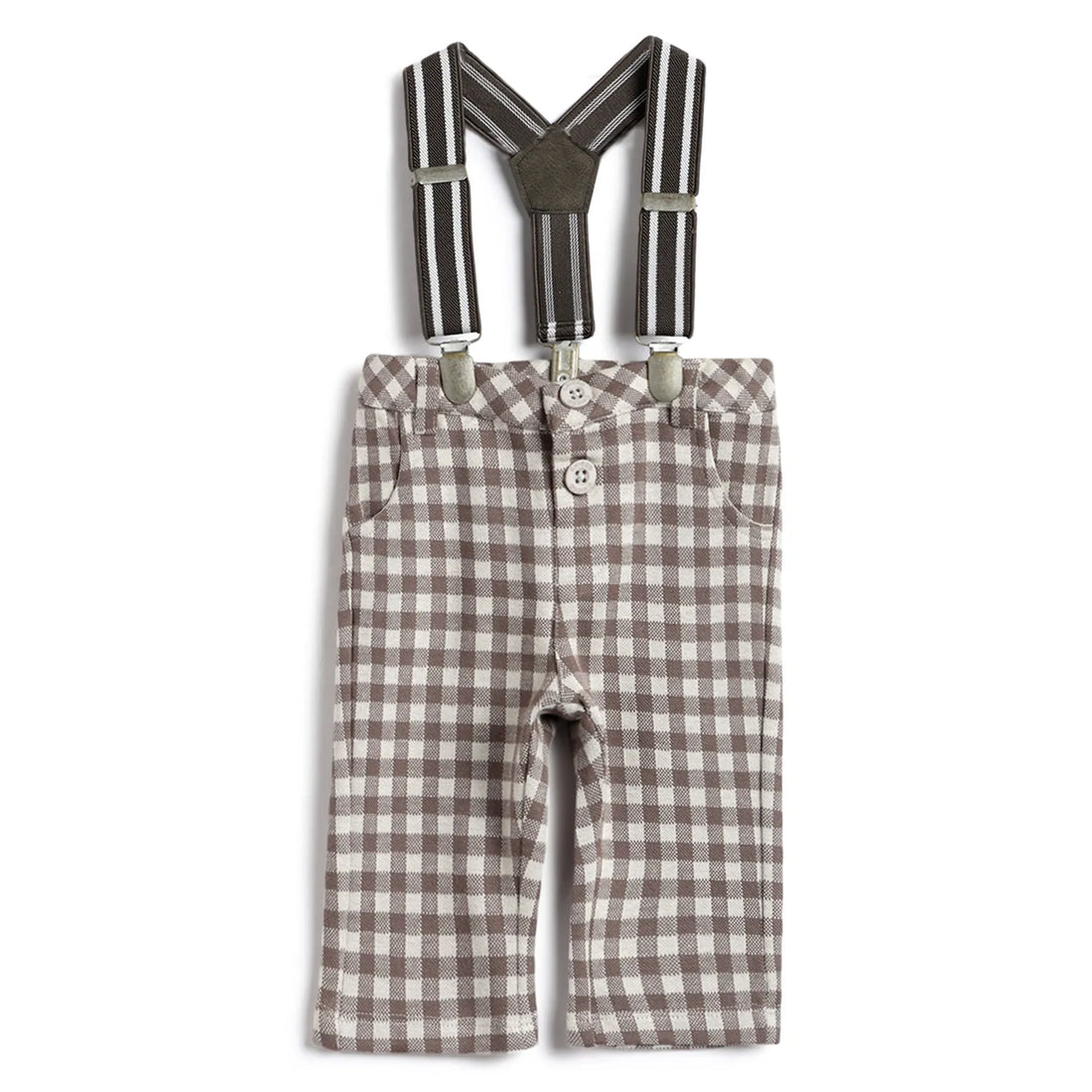 Boys Brown Checked Regular Fit Trousers