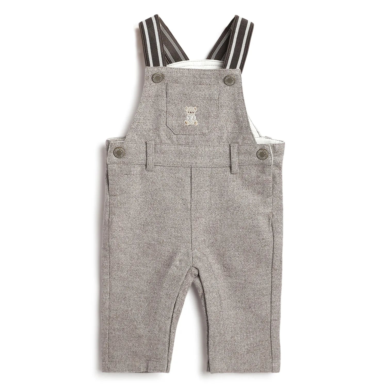 Boys Brown Cotton Dungaree
