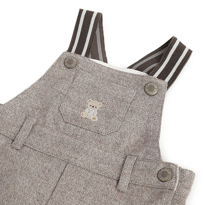 Boys Brown Cotton Dungaree