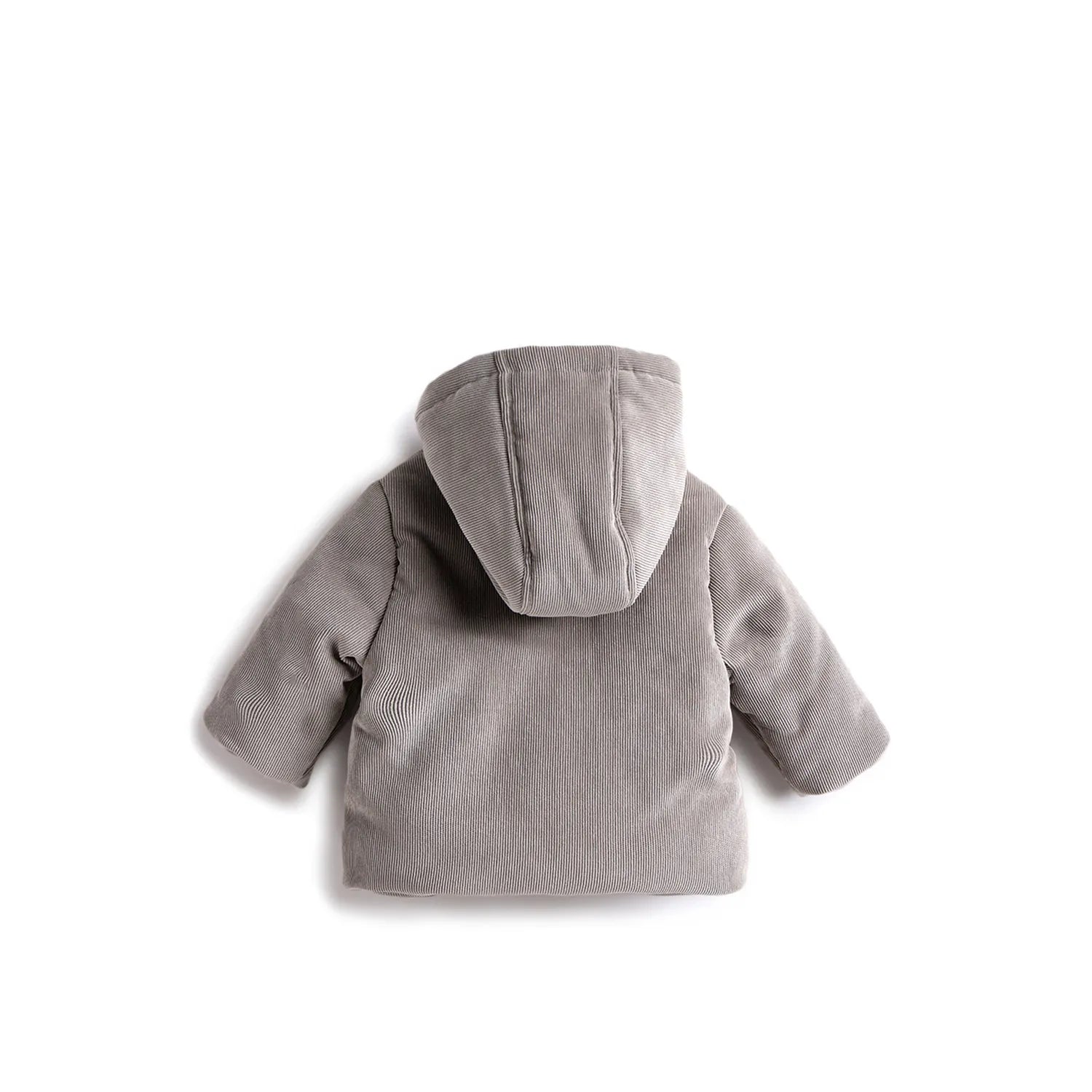 Boys Brown Hooded Self Design Coat